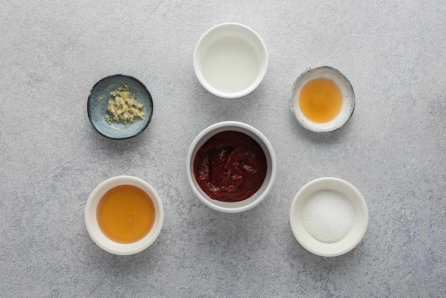Ingredients for Korean dipping sauce recipe gathered