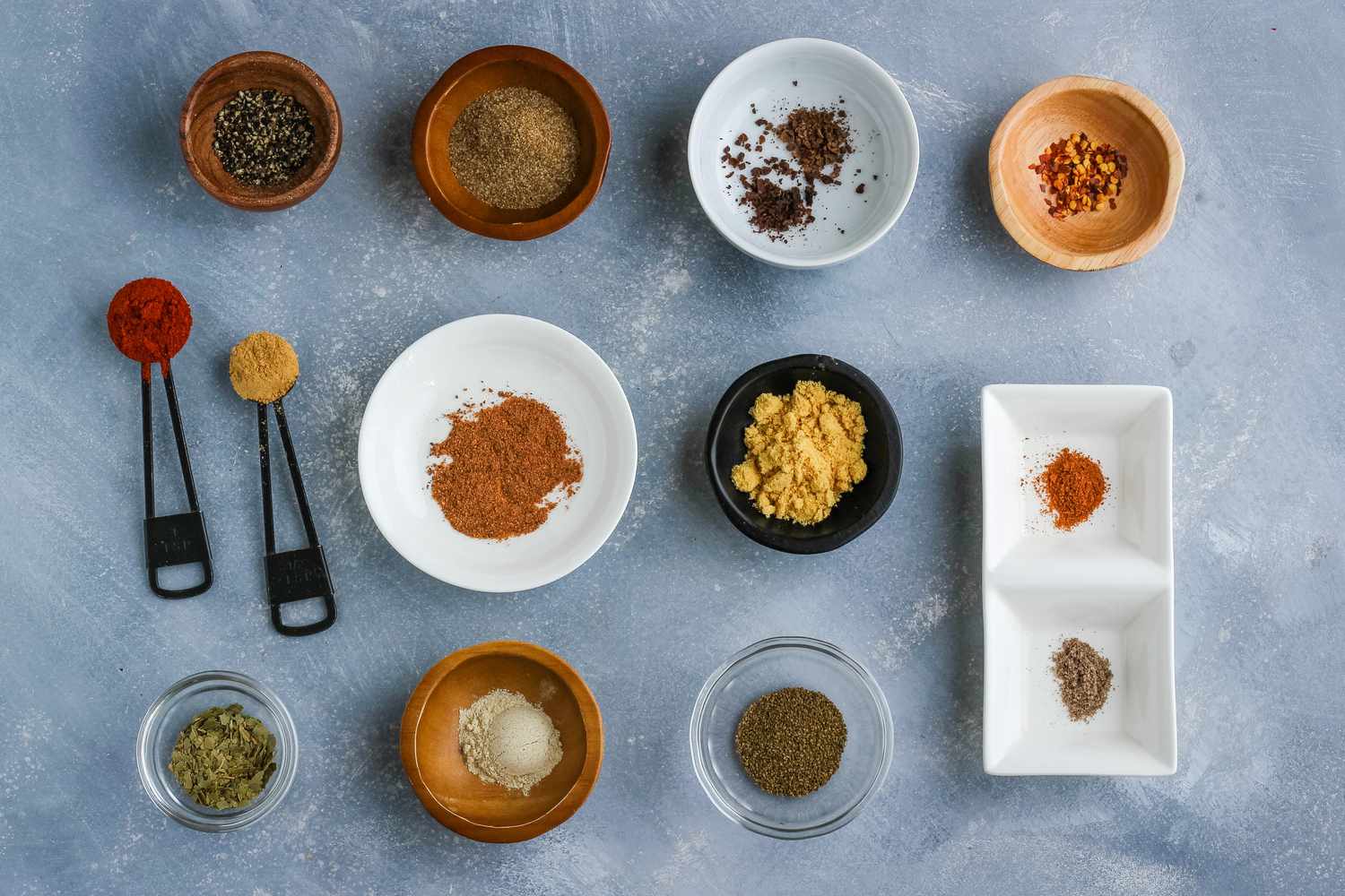 Ingredients for Old Bay-style seasoning recipe gathered